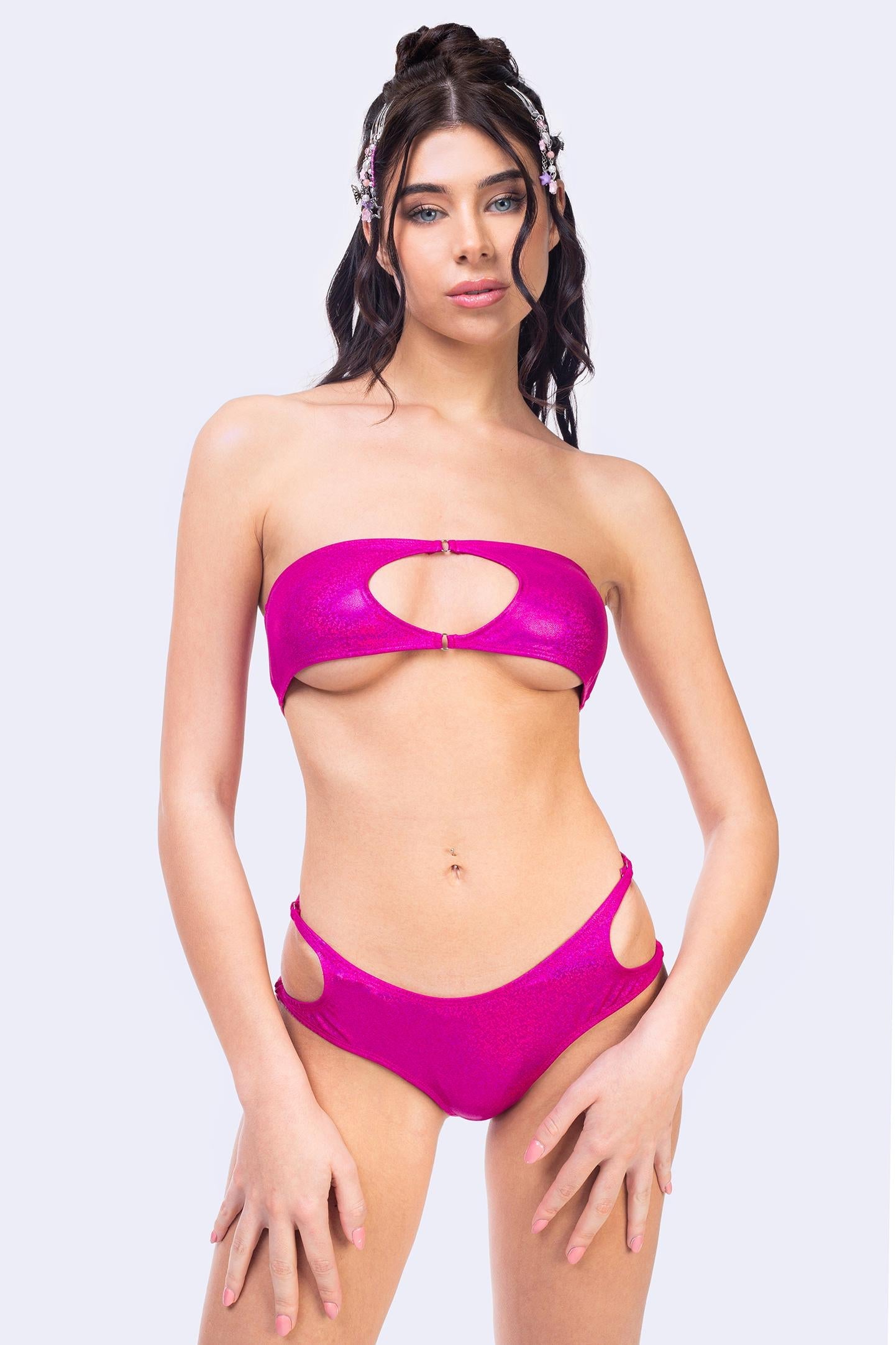 Funky Fuchsia Cutout Top