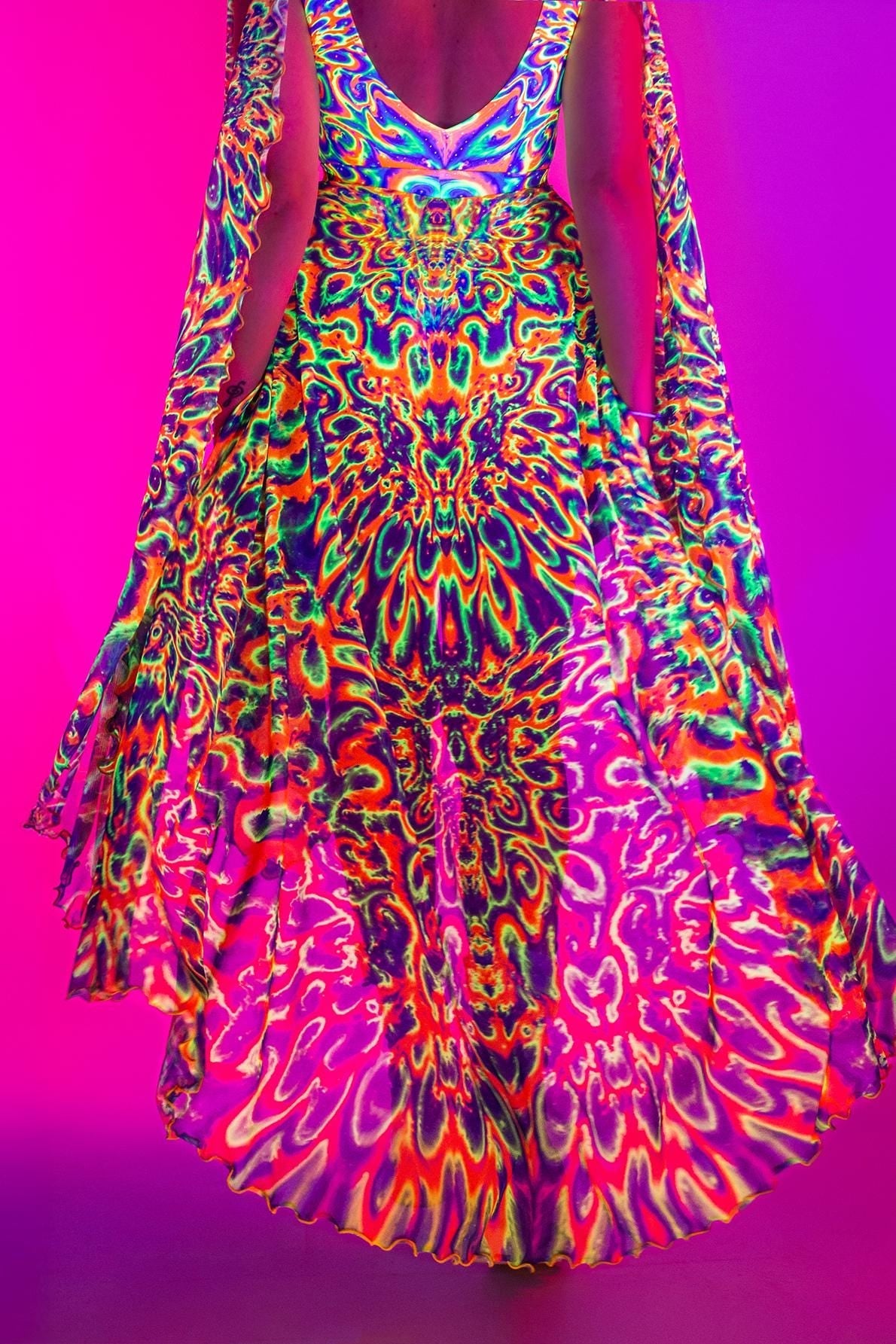 Tied & Dyed Open-Front Skirt