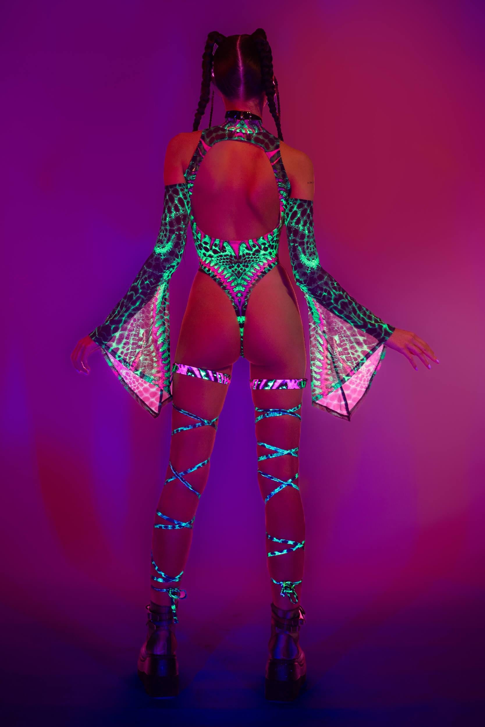 Jungle Jade Flared Sleeve Bodysuit