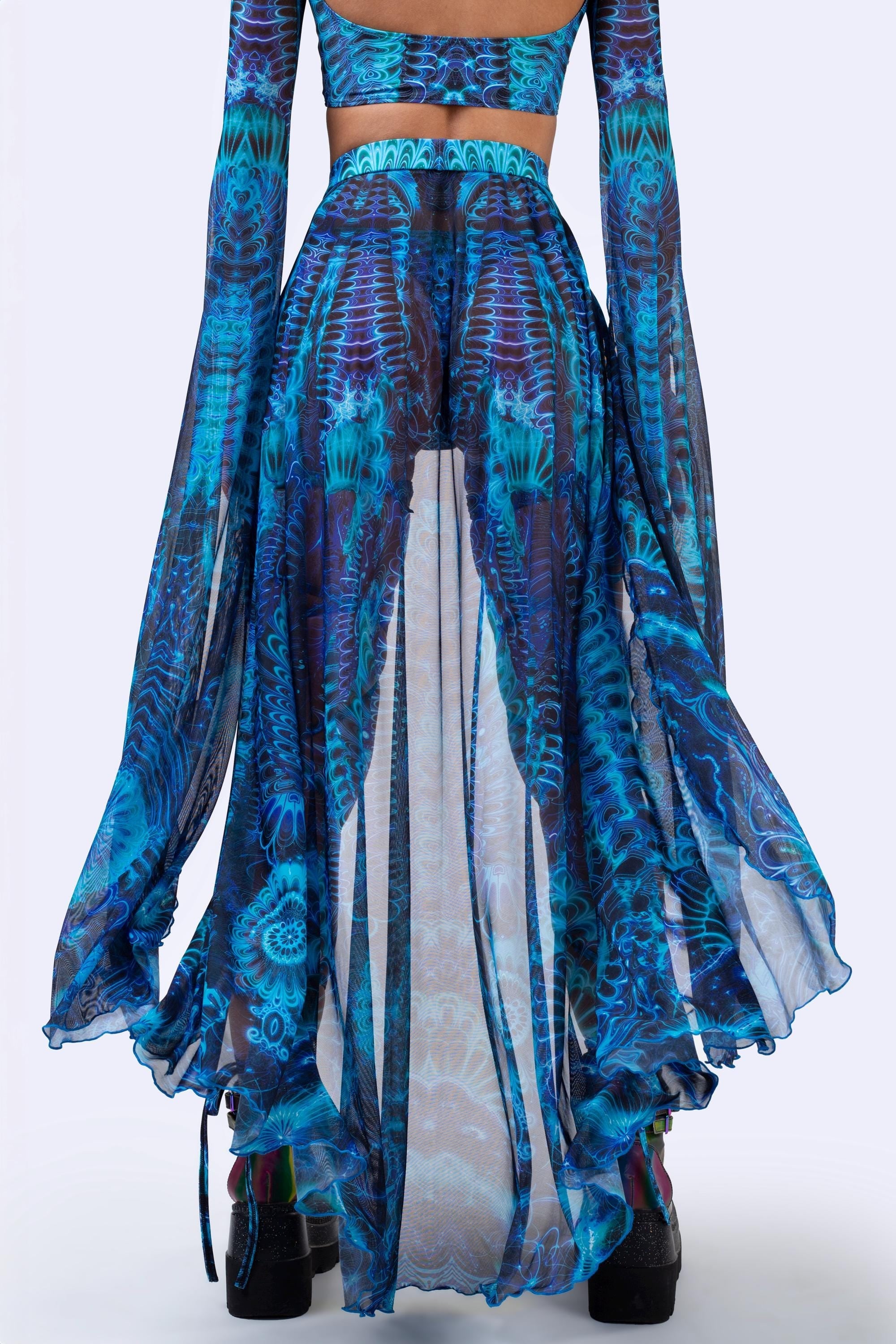 Midnight Gardens of Paradise Open-Front Skirt