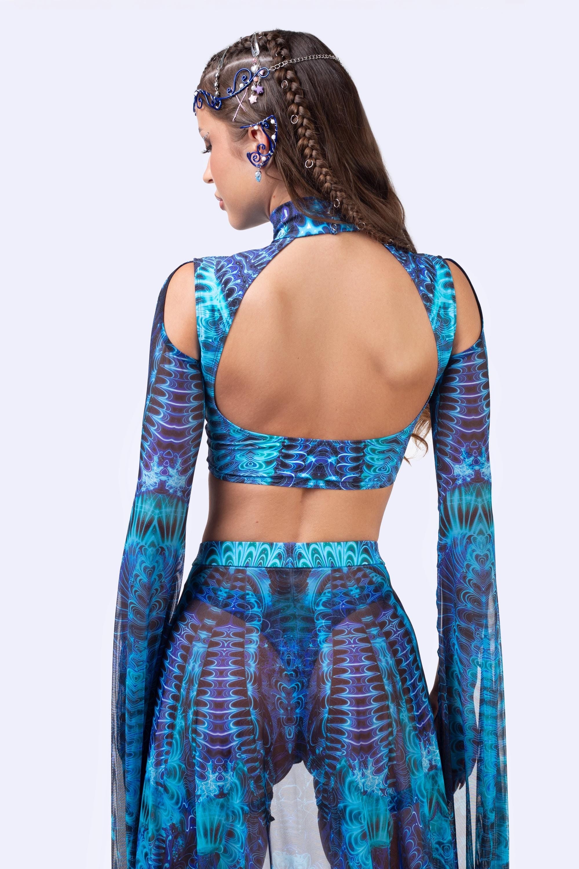 Midnight Gardens of Paradise Maxi Sleeve Top