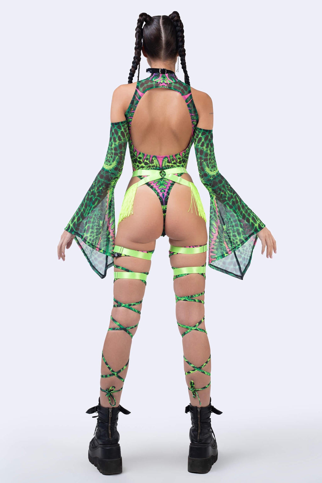 Jungle Jade Flared Sleeve Bodysuit