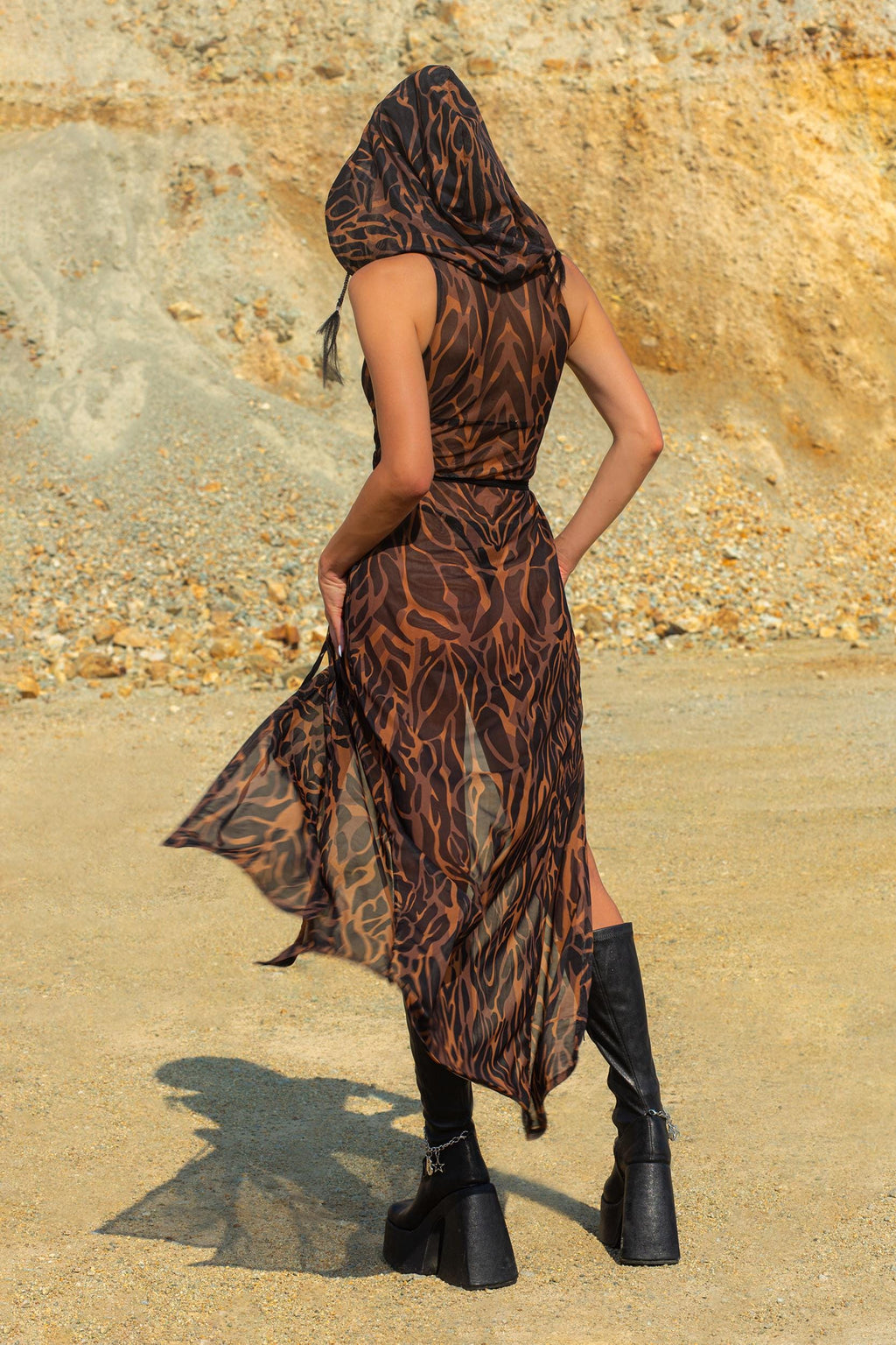 Animalistic Hooded Dress