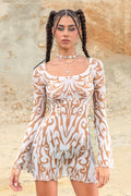 White Ritual Mesh Mini Dress