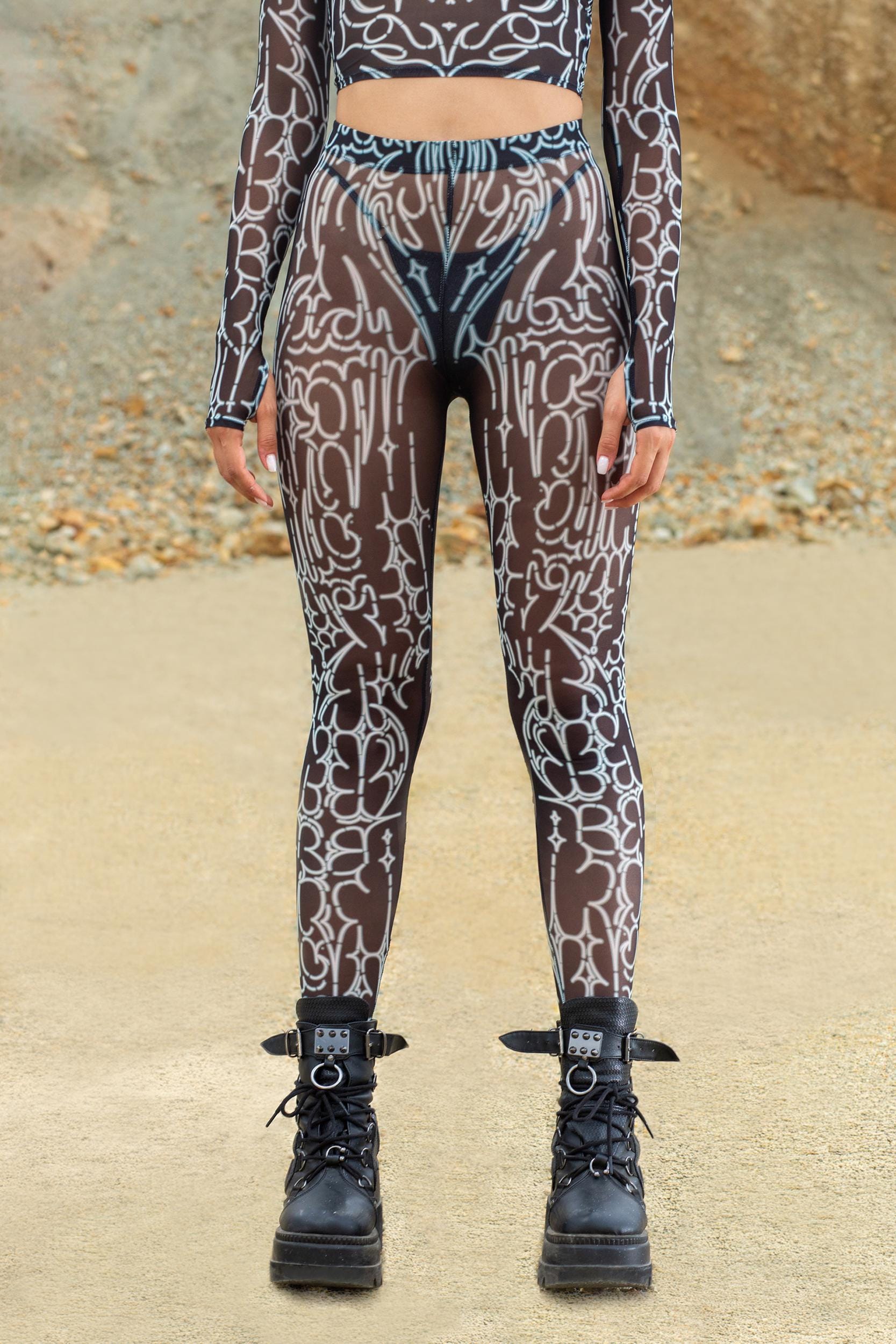 Wired Wrong Shrug & Mesh Leggings Set