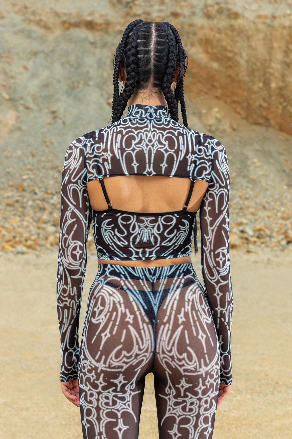 Wired Wrong Shrug & Mesh Leggings Set