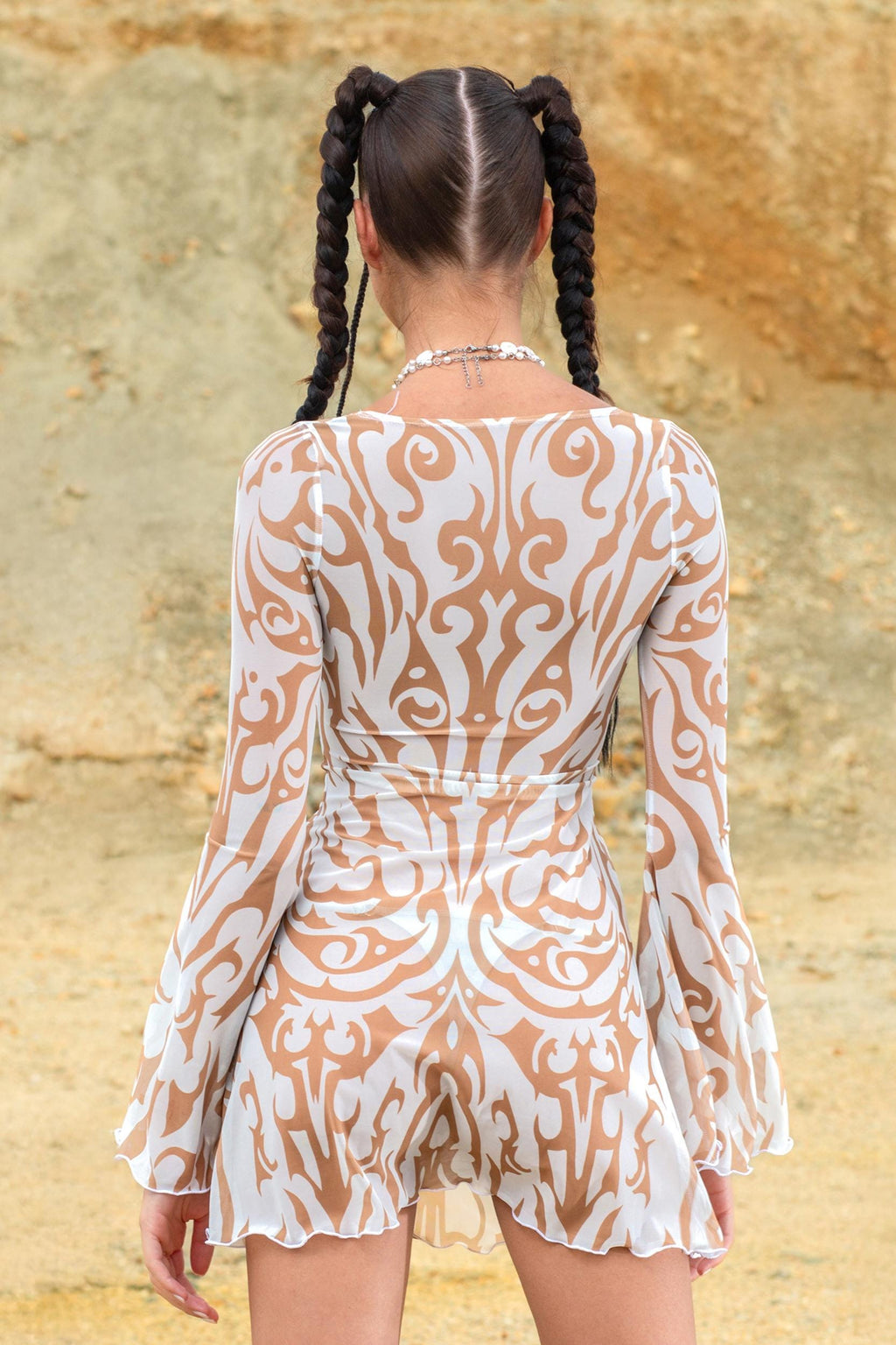 White Ritual Mesh Mini Dress
