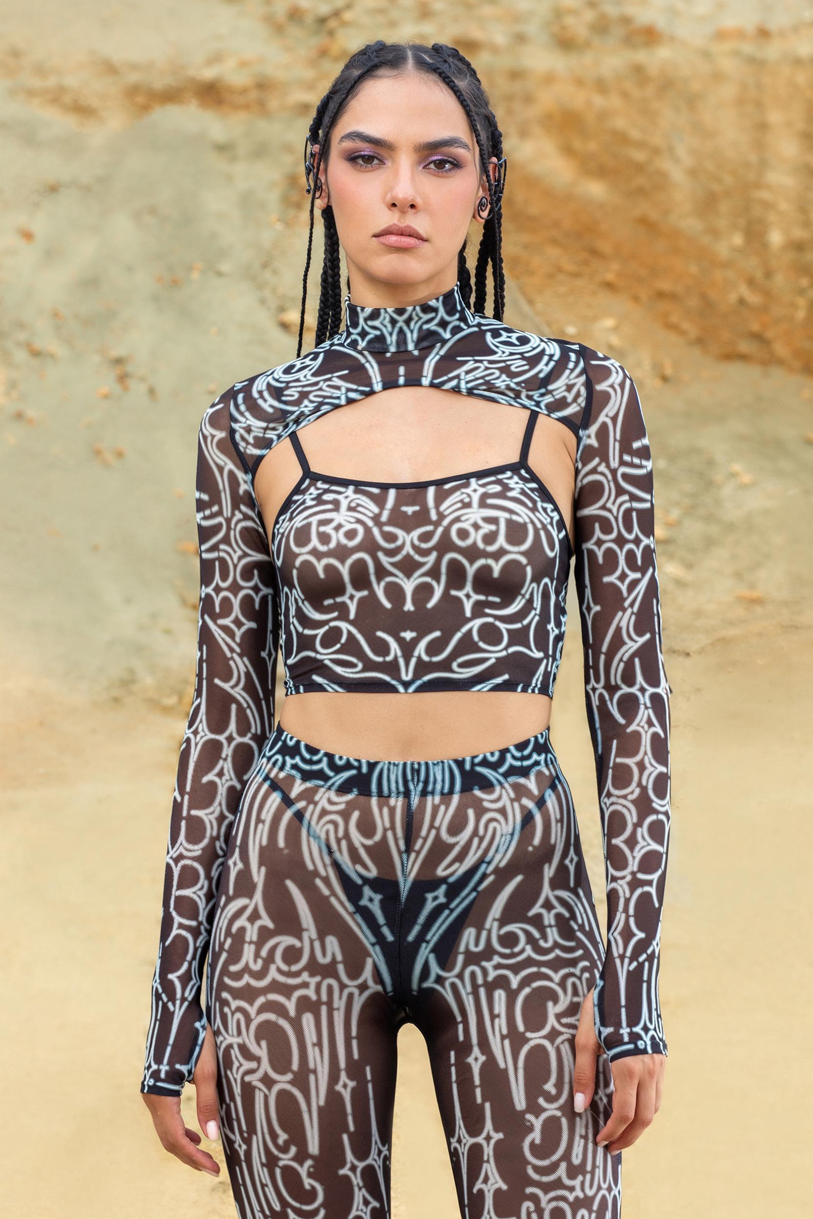 Wired Wrong Shrug & Mesh Leggings Set