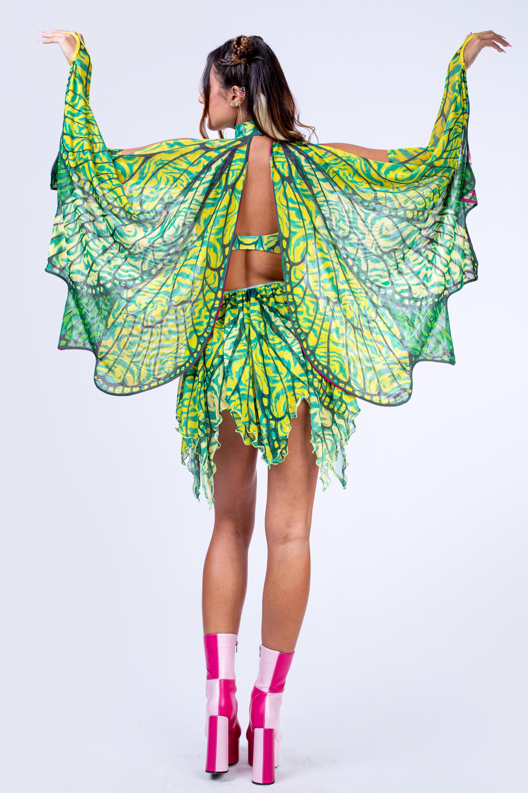 Fragile Beauty Asymmetrical Dress and Wings Set