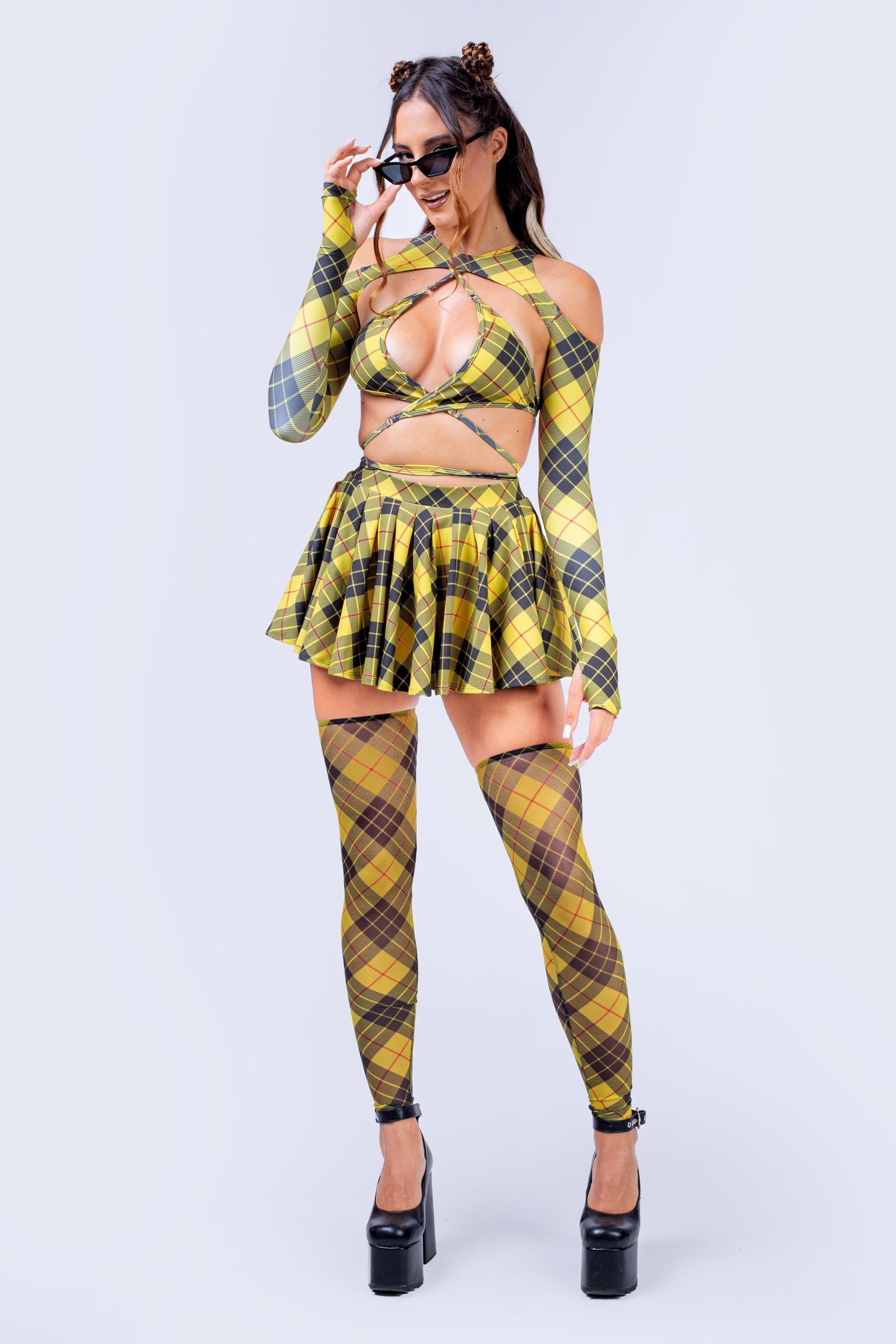 Clueless Triangle Top, Shrug and Skirt Set
