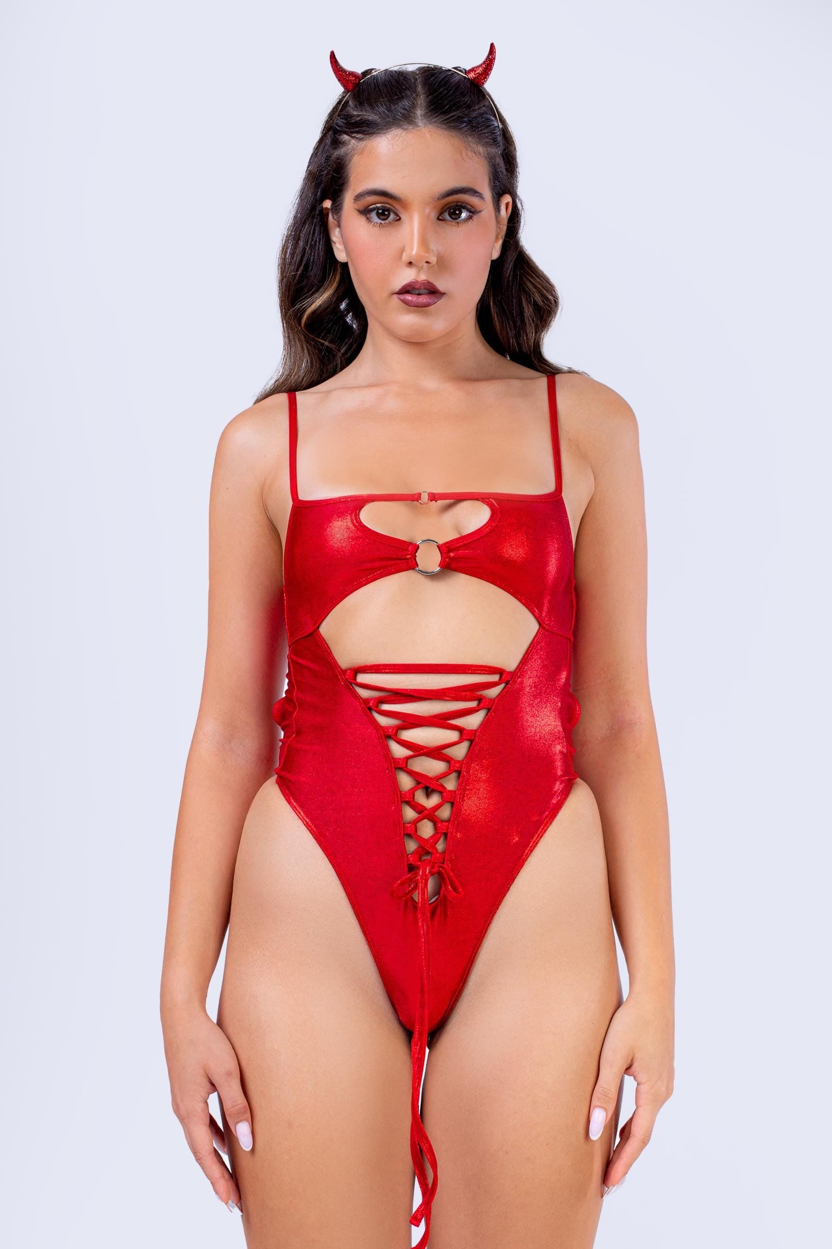 Fireplay Lacy Bodysuit and Cutout Shrug