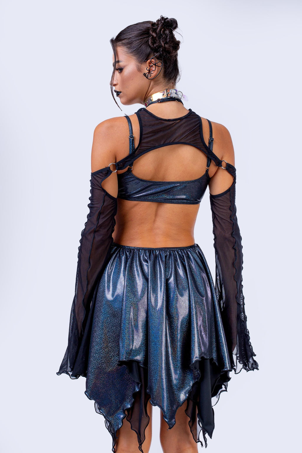 Night Fairy Asymmetric Dress And Shrug