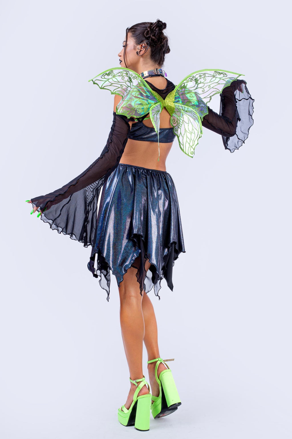 Night Fairy Asymmetric Dress And Shrug