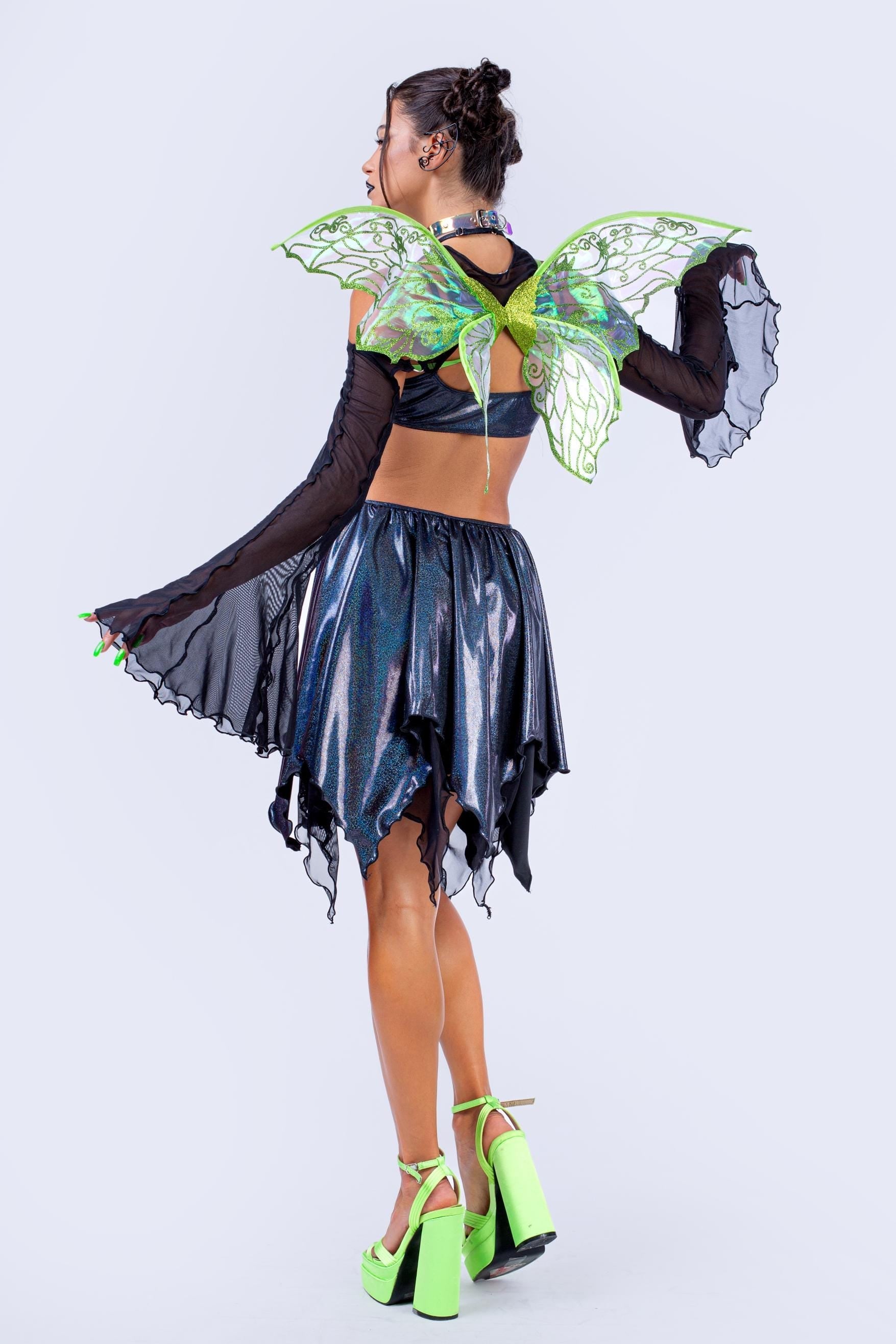 Night Fairy Asymmetric Dress And Shrug