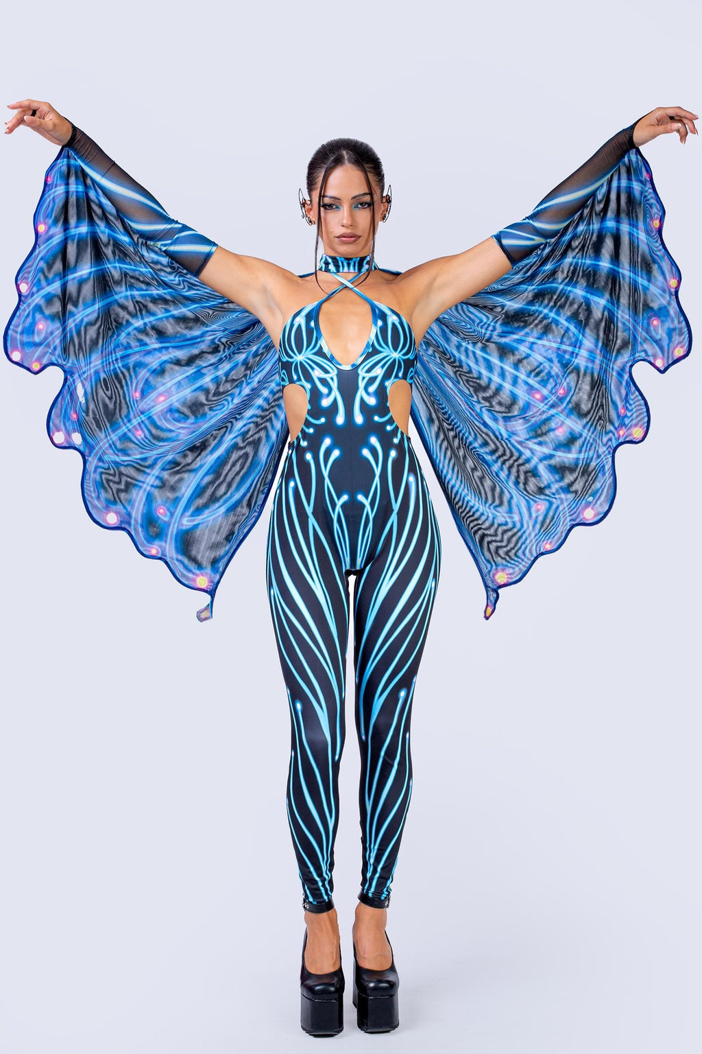 Motherflutter Keyhole Halter Catsuit