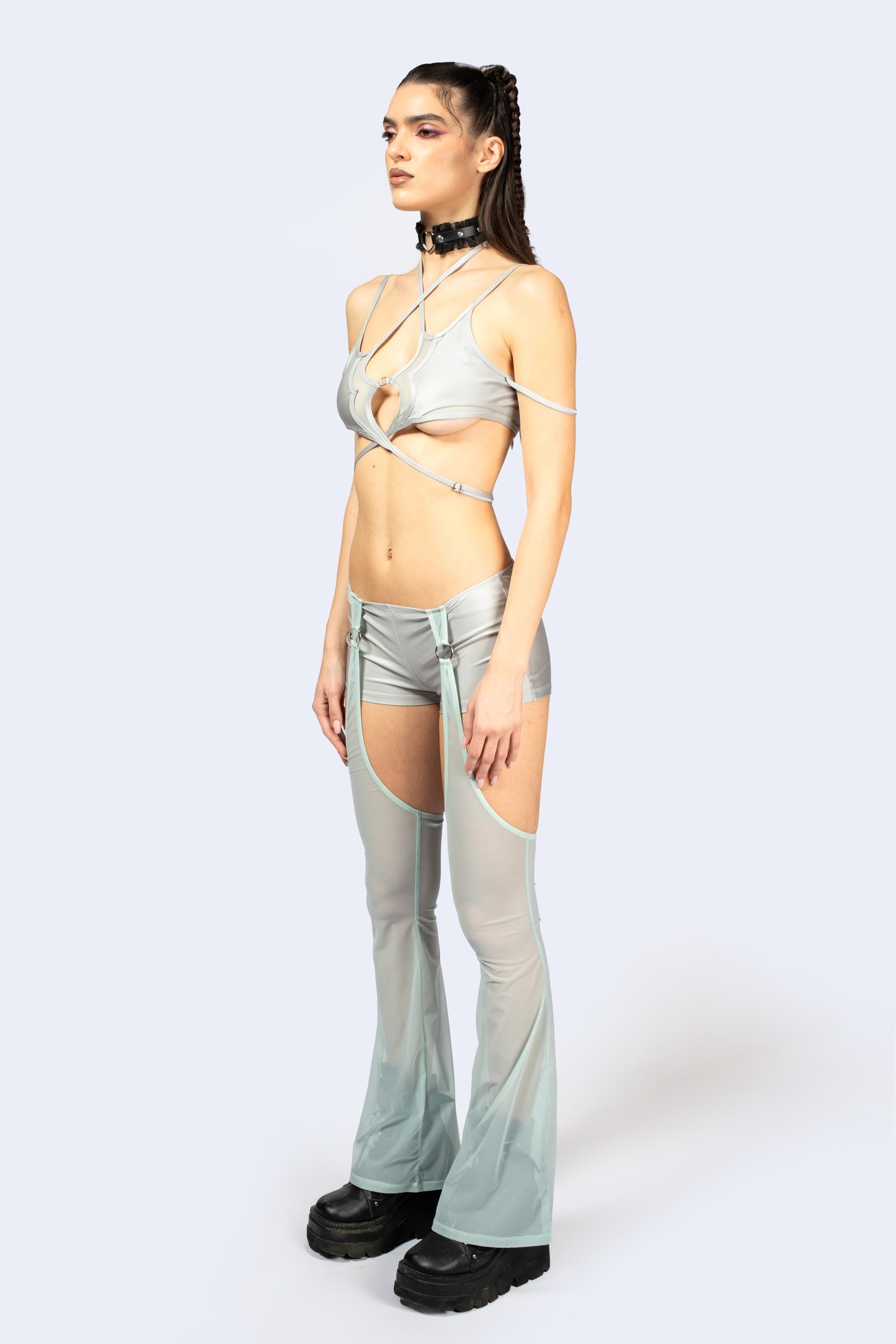 Entwined In Grey Shorts With Chaps