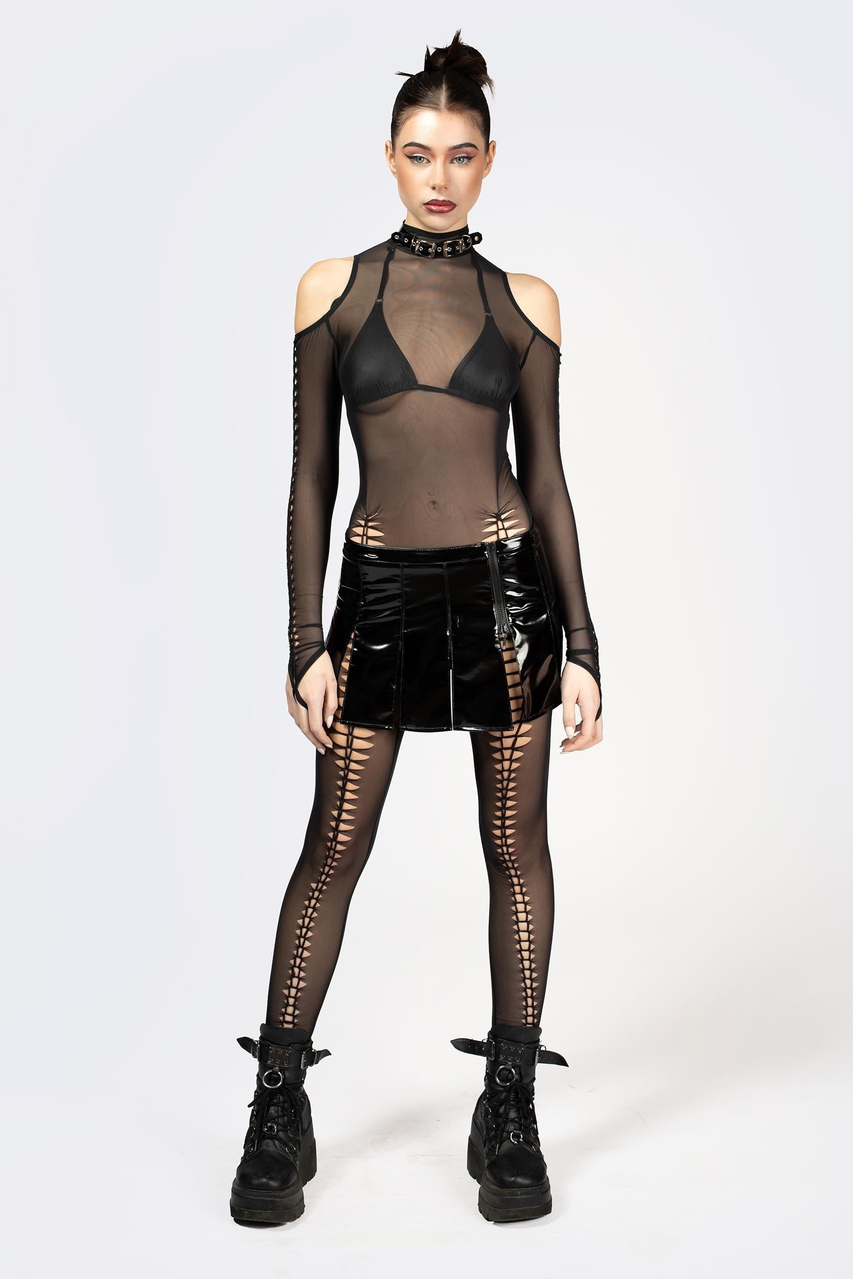 Gladiator Vinyl Mini Skirt