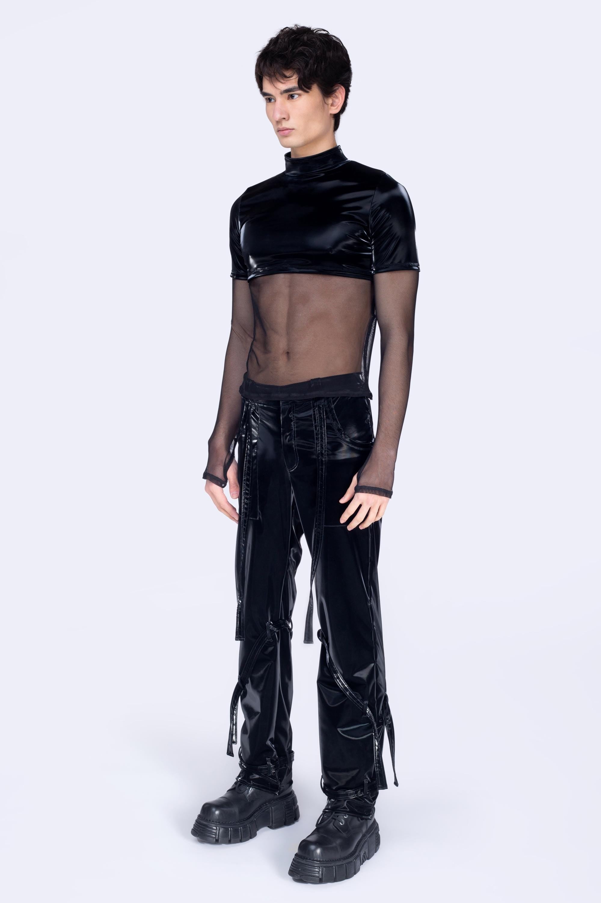 Liquid Mesh Layered Long Sleeve Top