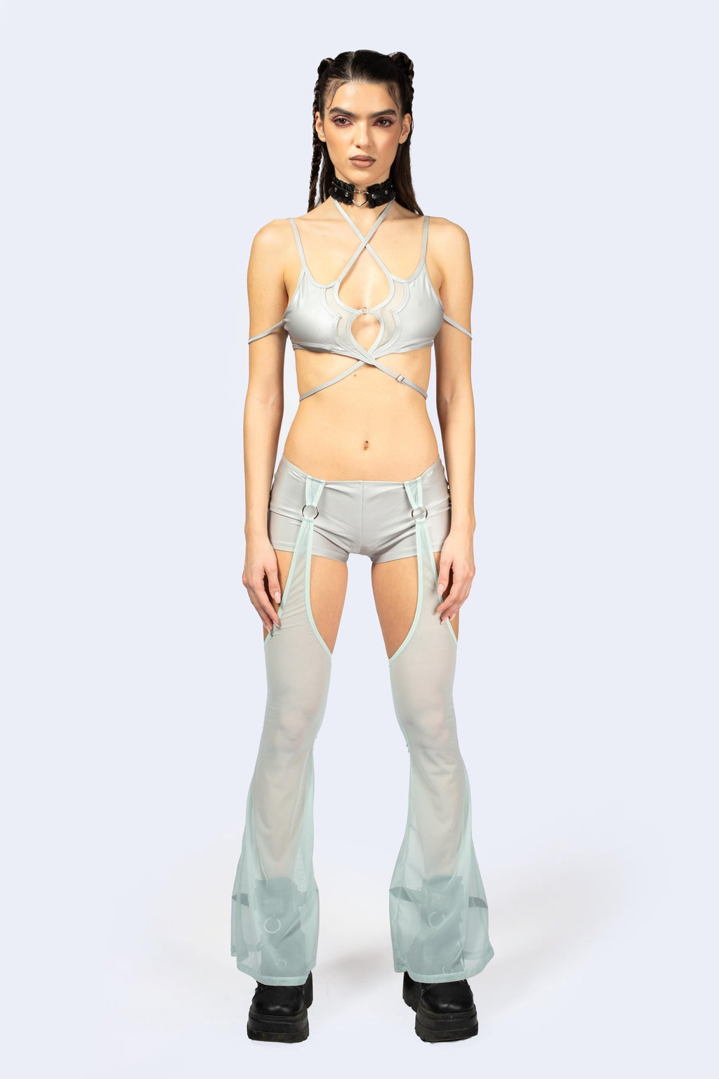 Entwined In Grey Shorts With Chaps