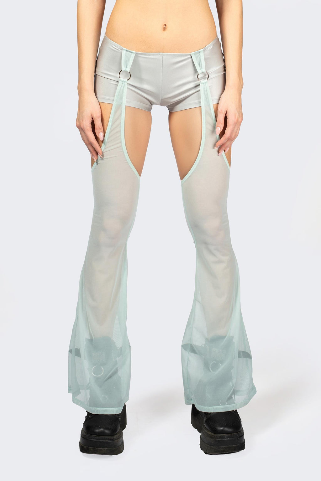 Entwined In Grey Top and Shorts with Chaps Set