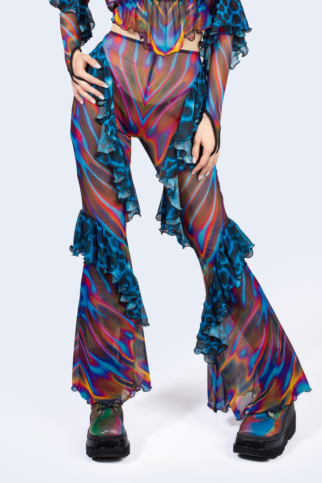 Storm Wave Halter Ruffled Set