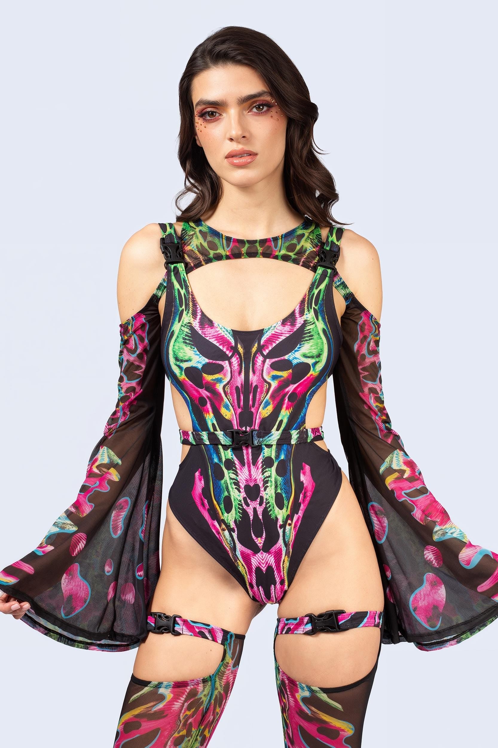 Tearing Me Apart Buckle Cutout Bodysuit