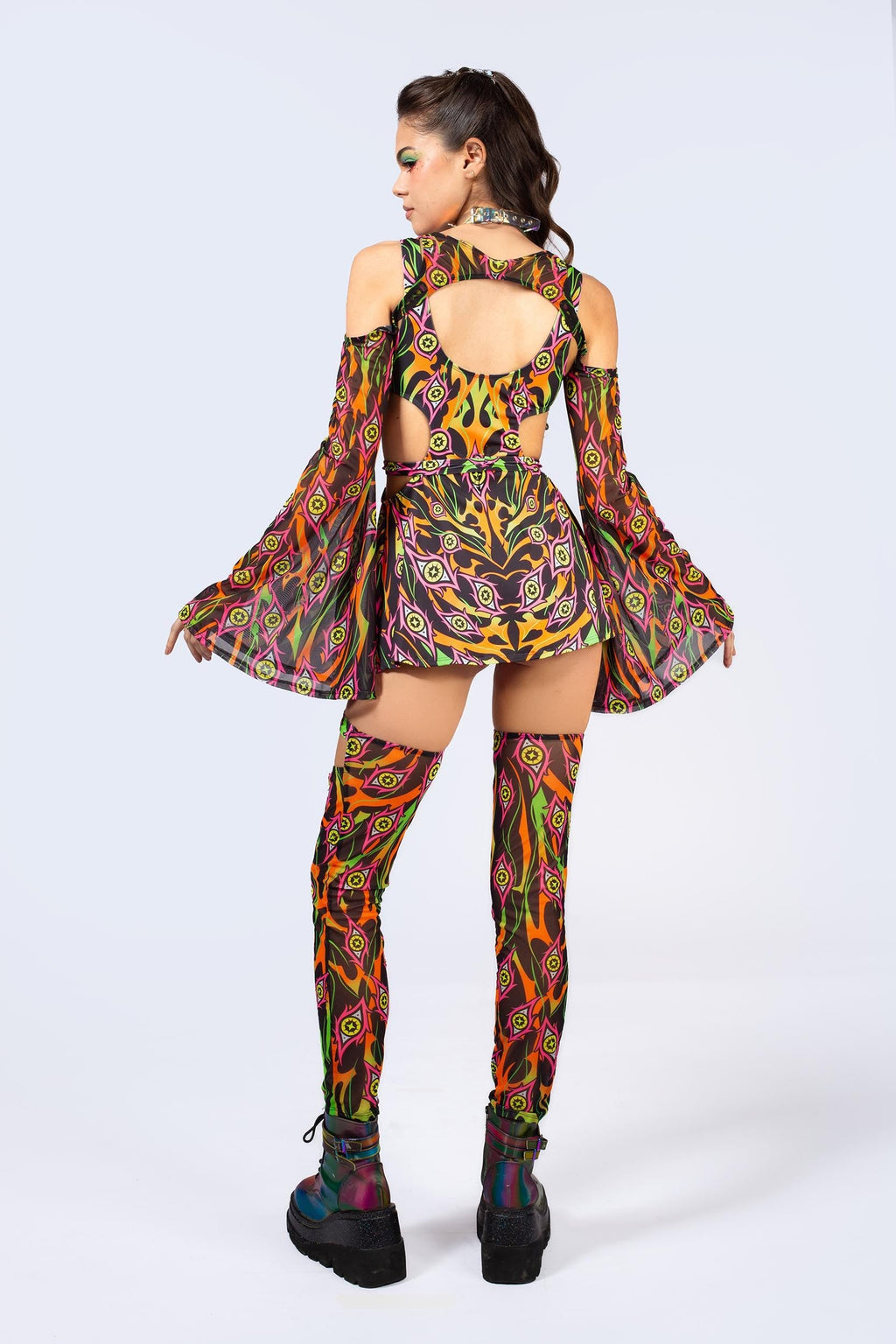 Burning On Buckle Cutout Dress