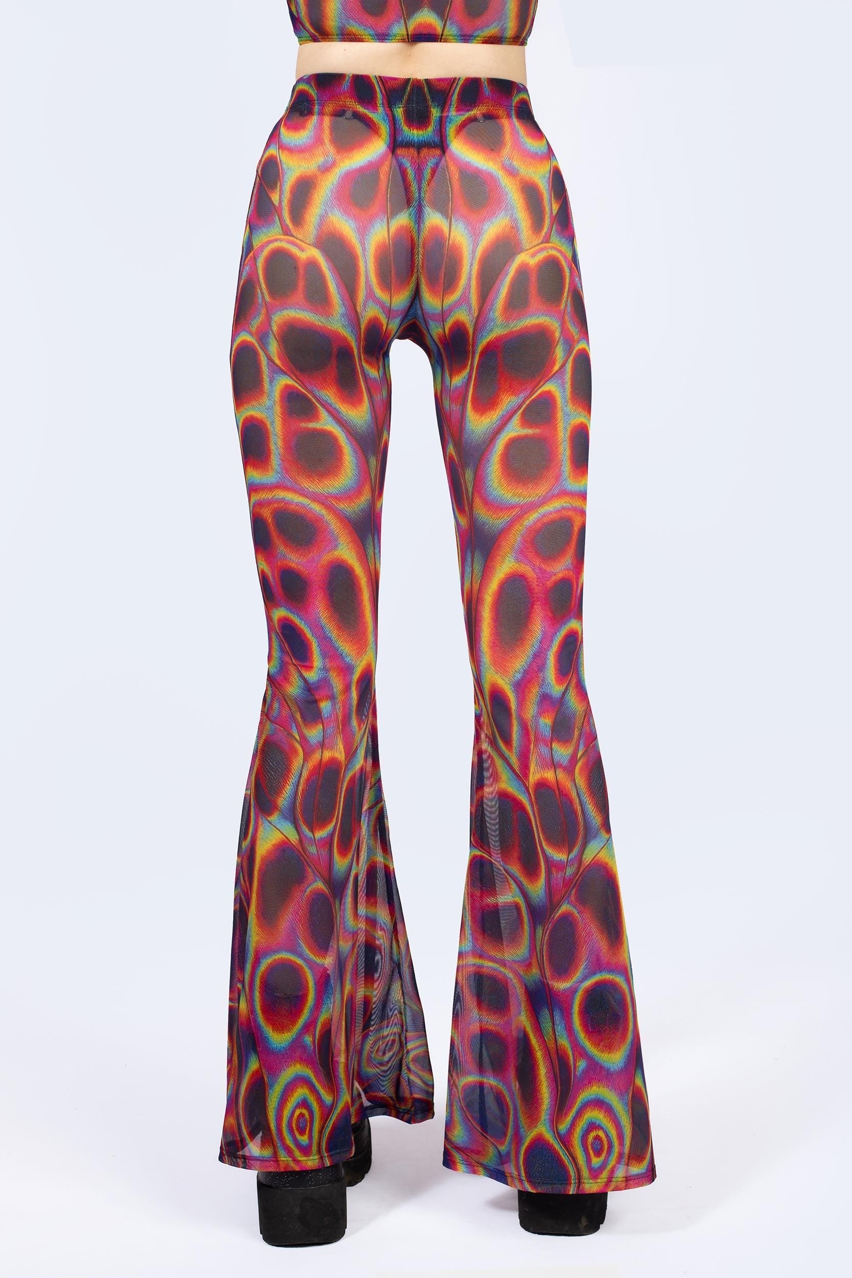 Peak Spot Mesh Bell Bottoms Pants