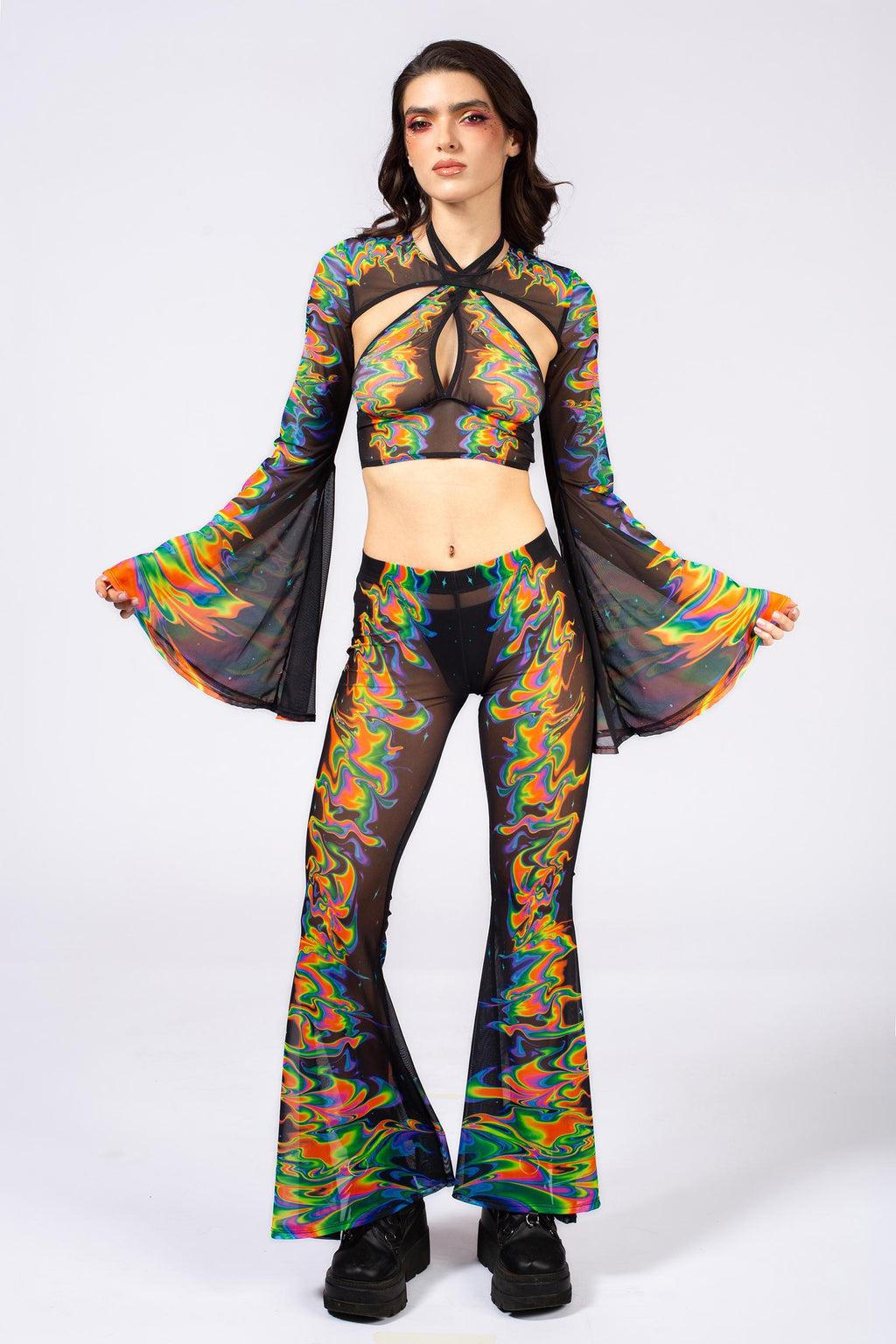 Aura Flow Criss Cross Top And Shrug