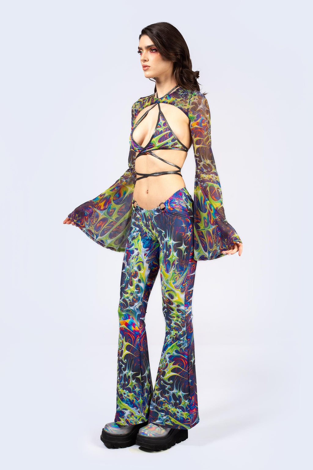 Future Millennium Wrapped Triangle Top And Shrug