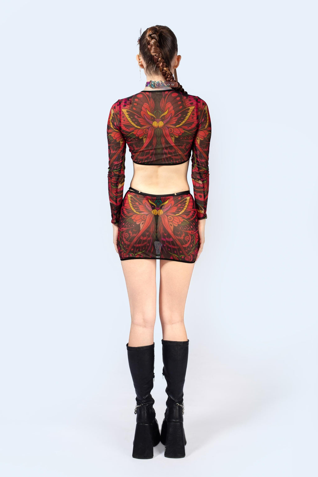 Wingspan Mesh Cutout Skirt