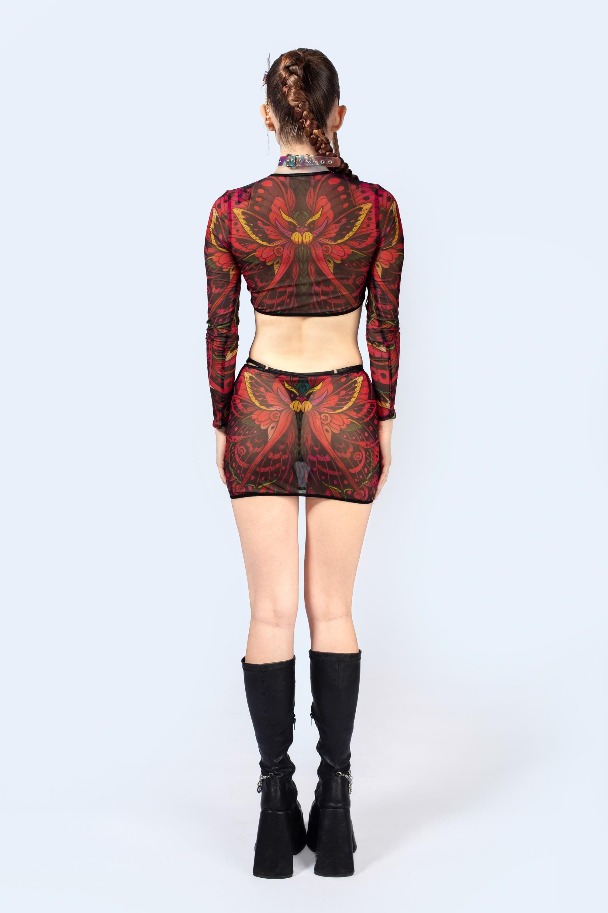 Wingspan Mesh Cutout Skirt