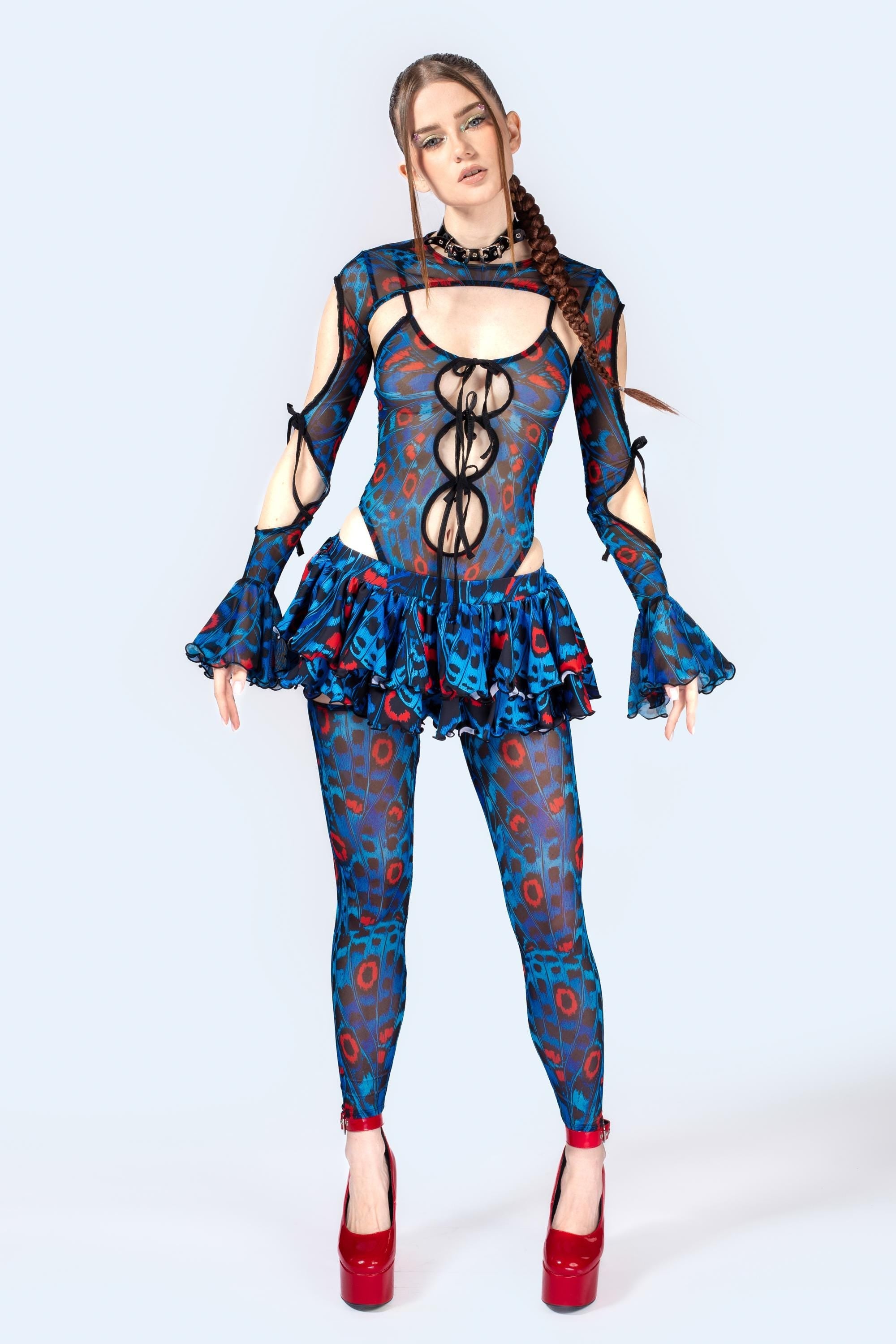Insighting Ribbon Bodysuit And Shrug